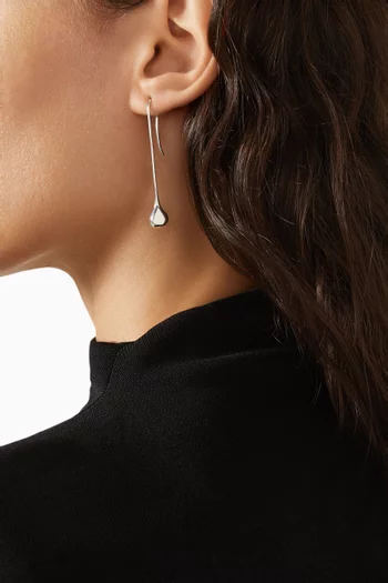 Datura Long Drop Earrings in Sterling Silver