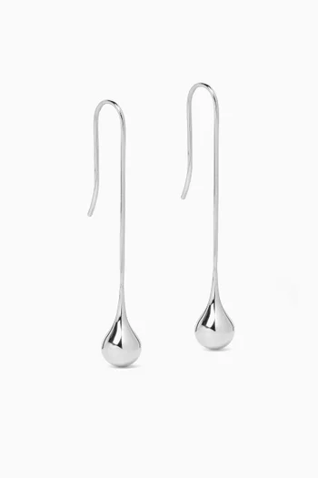 Datura Long Drop Earrings in Sterling Silver