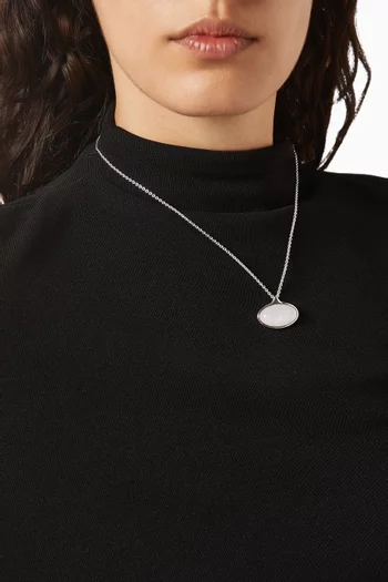 Datura Jade Pendant Necklace in Sterling Silver