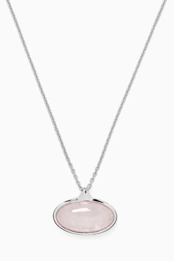 Datura Jade Pendant Necklace in Sterling Silver