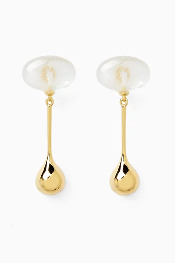 Datura Jade Drop Earrings in 18kt Gold-plated Sterling Silver