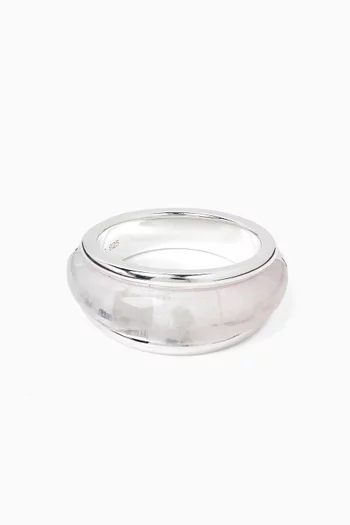 Datura Jade Ring in Sterling Silver