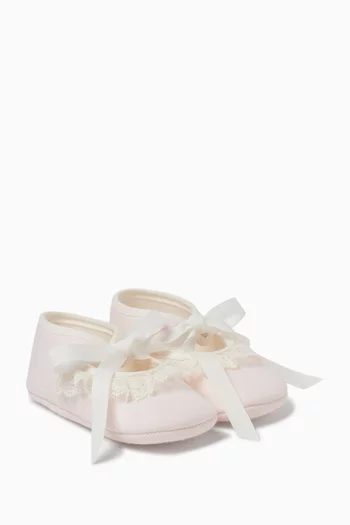 Woven Bow Newborn Shoes