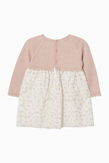 Val Floral Dress in Cotton Knit