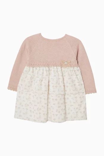 Val Floral Dress in Cotton Knit
