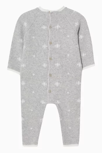 Snowflake Romper in Knitted Cotton