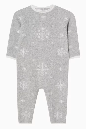 Snowflake Romper in Knitted Cotton