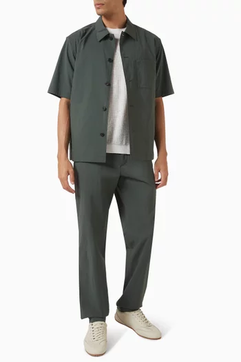 Textured Short-sleeve Overshirt in Nylon