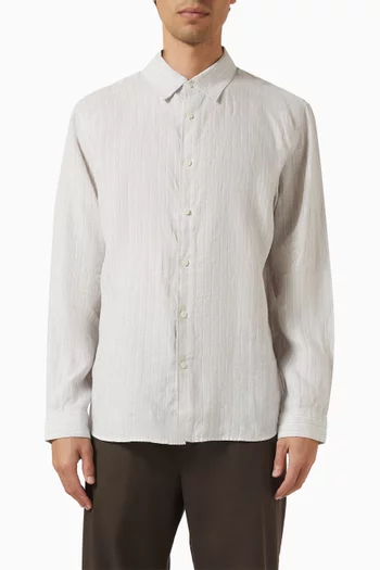 Irving Shirt in Relaxed Linen Stripe