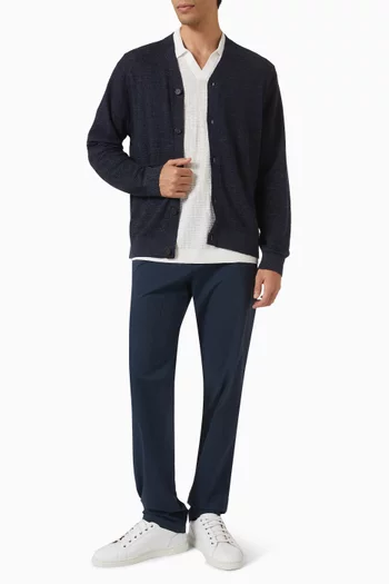 V-neck Cardigan in Linen-knit