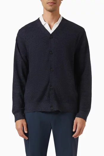 V-neck Cardigan in Linen-knit