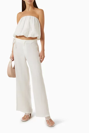 Maris Wide-leg Pants in Linen