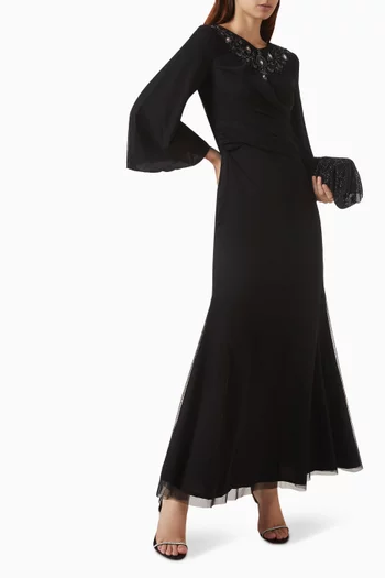 Embellished Maxi Dress in Tulle