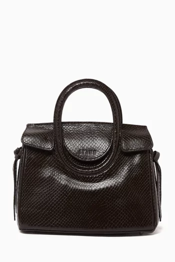 Mini Maude Tote Bag in Python-embossed Leather