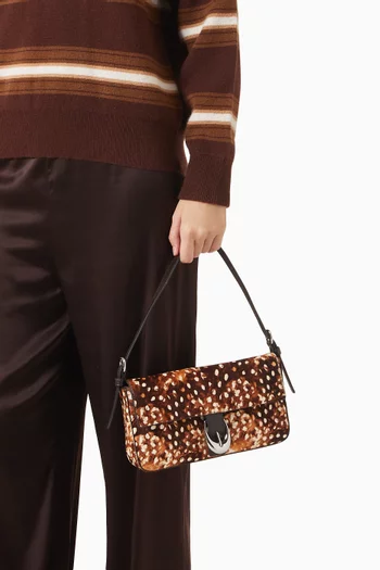 Small Harlow Shoulder Bag Fawn Haircalf