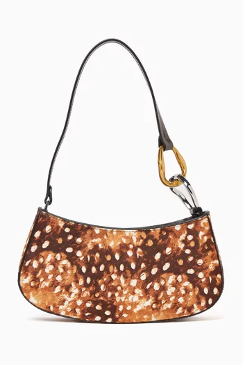 Small Ollie Shoulder Bag in Fawn Haircalf