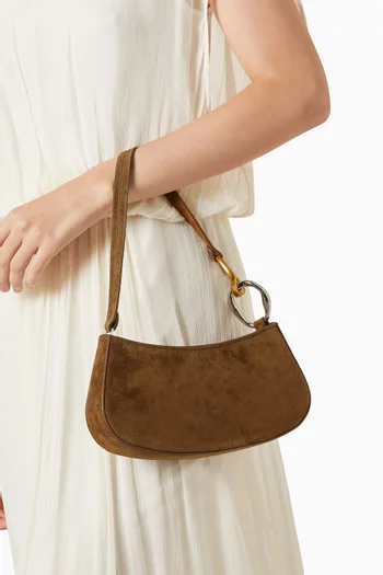 Small Ollie Shoulder Bag in Suede
