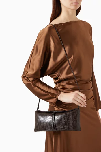 Eve Clutch in Snake-embossed Leather
