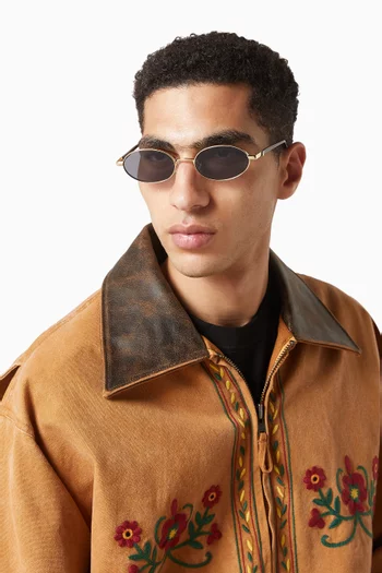 Icicle Oval Sunglasses in Recycled Metal