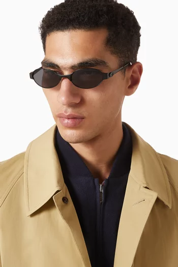 Frostbite Oval Sunglasses in Recycled Metal