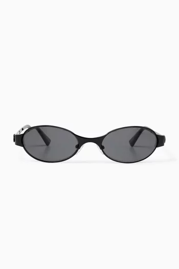 Frostbite Oval Sunglasses in Recycled Metal