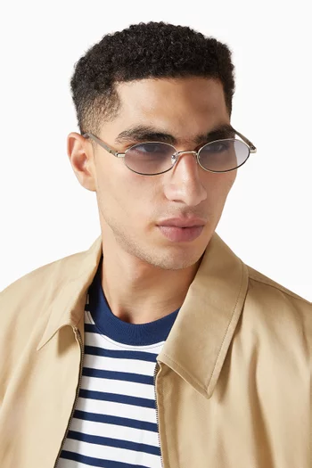 Icicle Oval Sunglasses in Metal