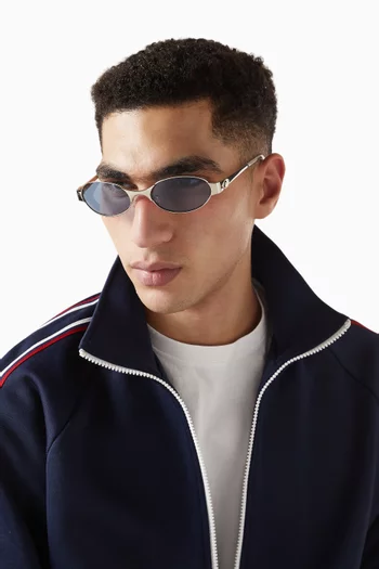 Frostbite Oval Sunglasses in Metal