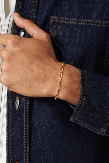 3mm Figaro Chain Bracelet in Gold Vermeil