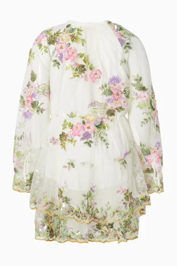 Clover Embellished Floral Dress