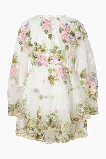 Clover Embellished Floral Dress
