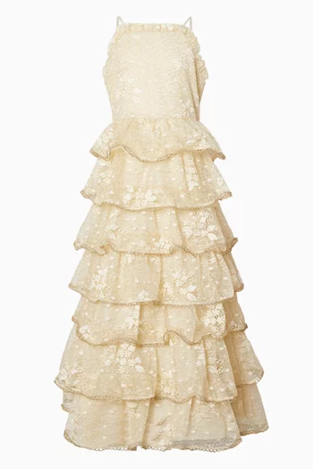 Tanya Lace Frill Maxi Dress
