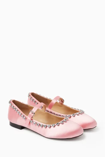 Maisie Diamante Ballerina Flats in Satin