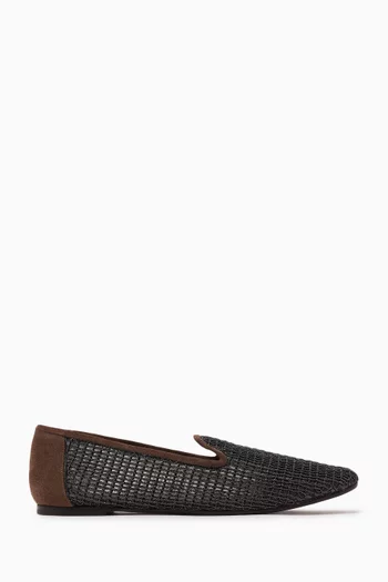 Flats in Precious Net & Suede