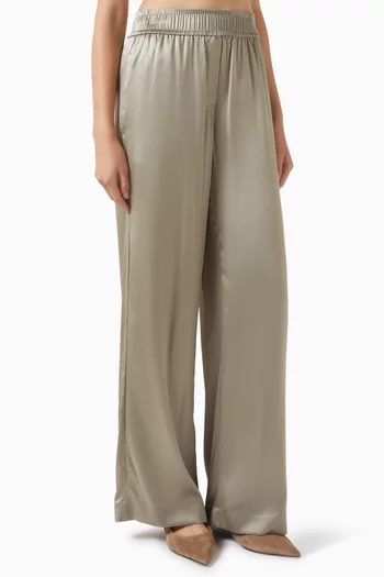 Wide-leg Pants in Silk-satin