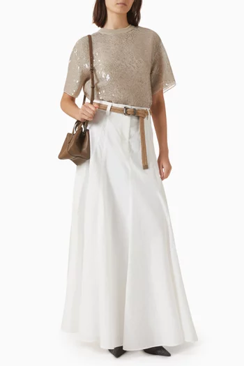 Dazzling Embroidered T-shirt in Silk