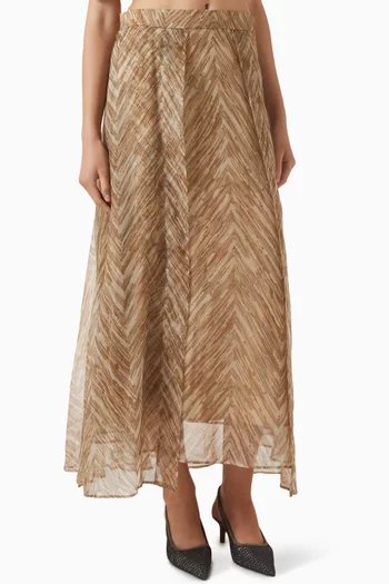Paneled Circle Maxi Skirt in Silk