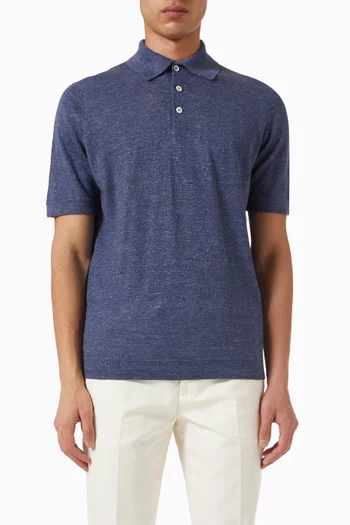 Polo-style Sweater in Cotton & Linen