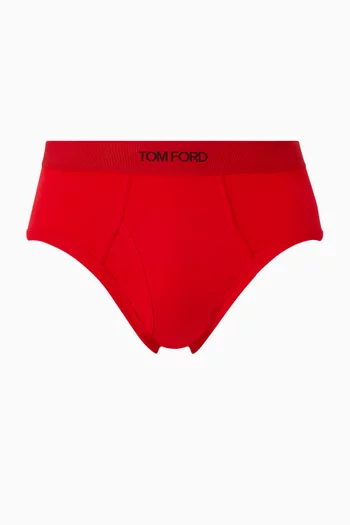 Logo-print Briefs in Cotton