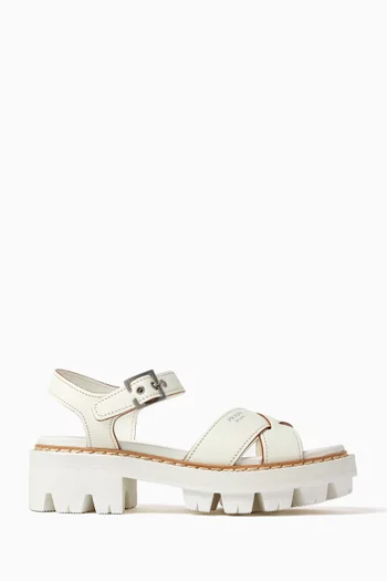 Logo Sandals in Leather