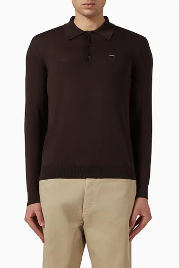 Polo Sweater in Superfine Wool