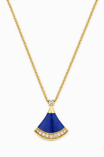 Divas' Dream Diamond Necklace in 18kt Gold & Lapis
