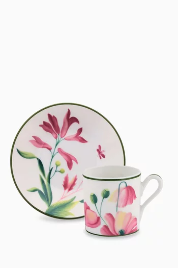 Florenza Impero Espresso Cup & Saucer in Porcelain, Set of 2