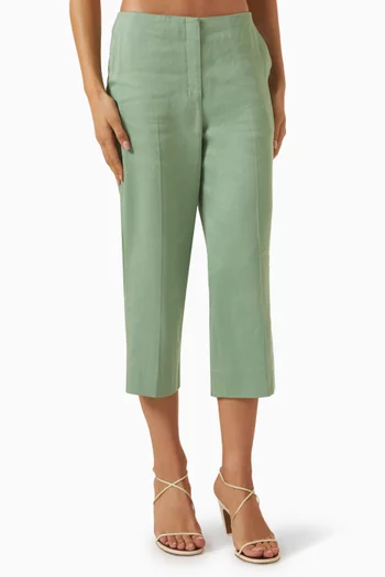 Capri Pants in Linen-viscose