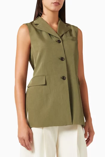 Vented Vest in Twill
