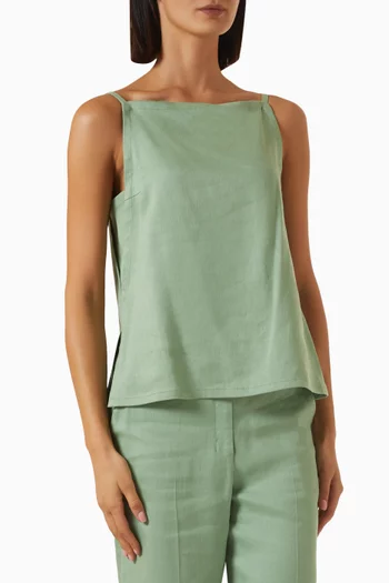 Apron Top in Linen-viscose