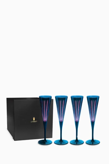 Prism Champagne Flutes, Set of 4