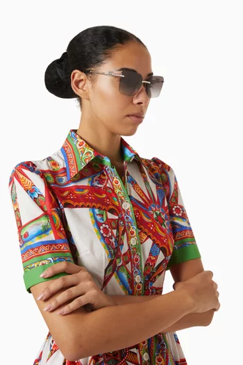 Rimless Butterfly Sunglasses in Metal