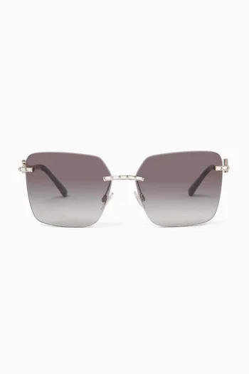 Rimless Butterfly Sunglasses in Metal