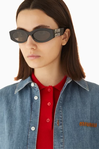 Oval Sunglasses in Acetate