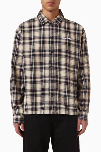 Wordmark Button-up Shirt in Cotton